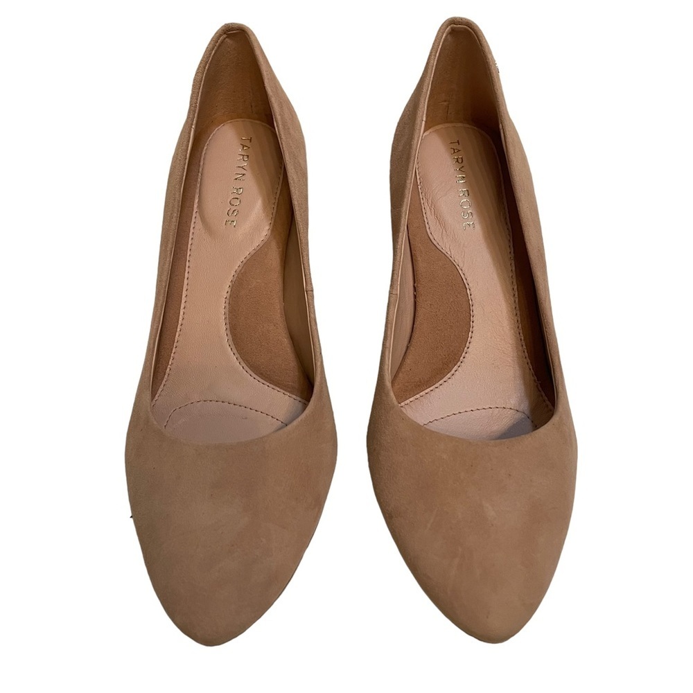 Taryn Rose Gabriela Suede Leather pump heels In tan taupe- Size 6